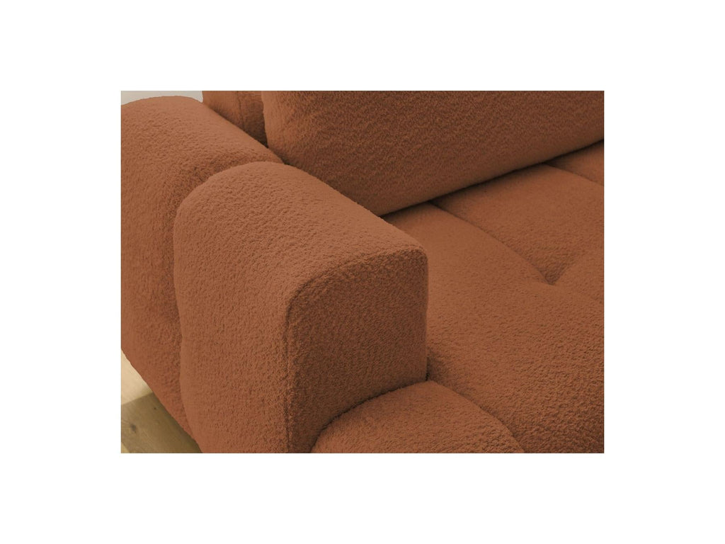 Fuji - Canapé D'Angle L Convertible - Tissu Bouclette - Angle Droit