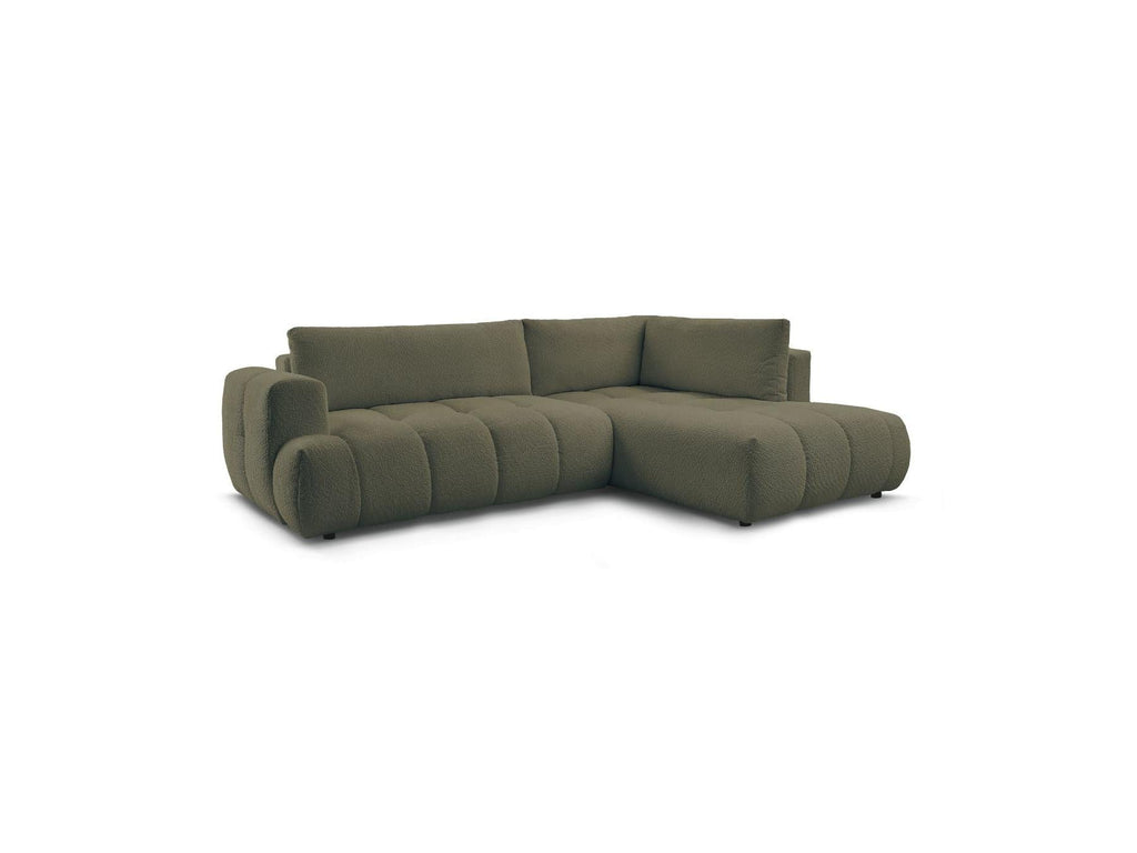 Fuji - Canapé D'Angle L Convertible - Tissu Bouclette - Angle Droit