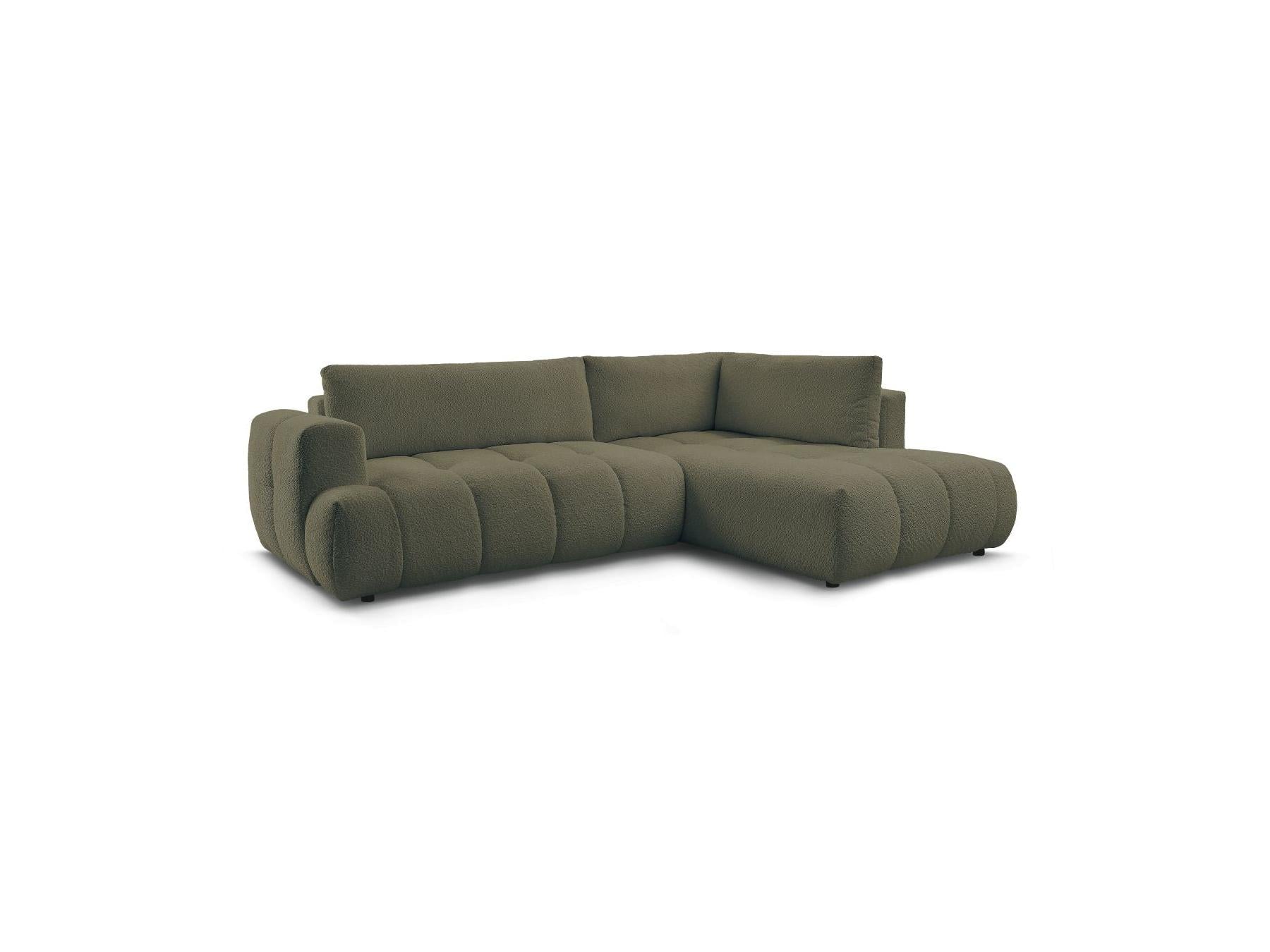 Fuji - Canapé D'Angle L Convertible - Tissu Bouclette - Angle Droit