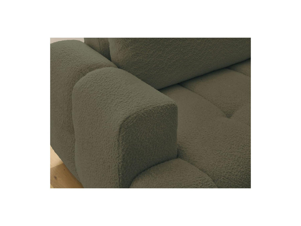 Fuji - Canapé D'Angle L Convertible - Tissu Bouclette - Angle Droit