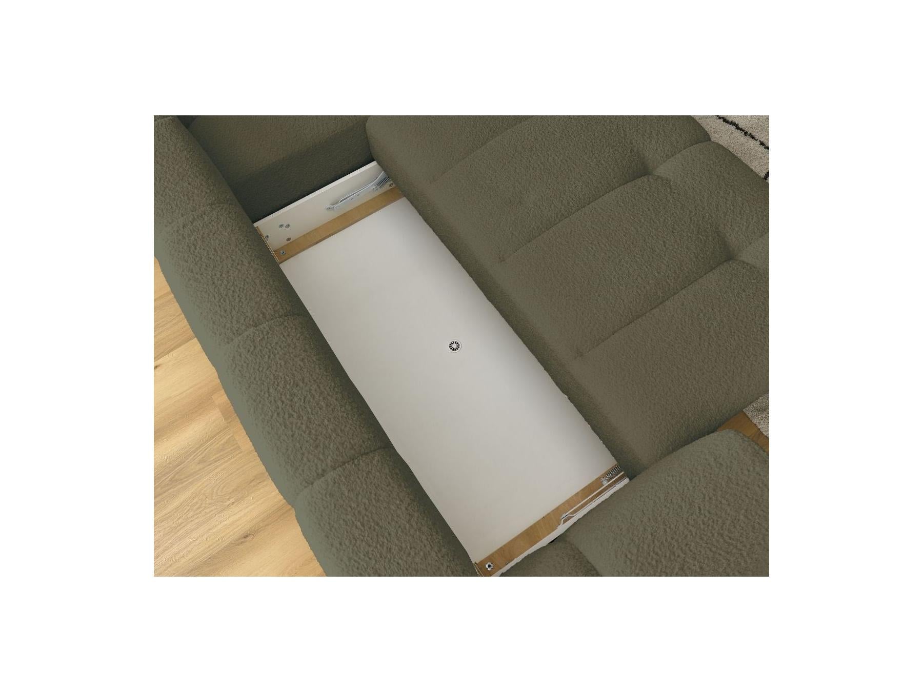 Fuji - Canapé D'Angle L Convertible - Tissu Bouclette - Angle Droit