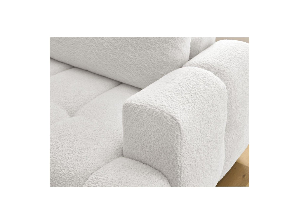 Fuji - Canapé D'Angle L Convertible - Tissu Bouclette - Angle Gauche