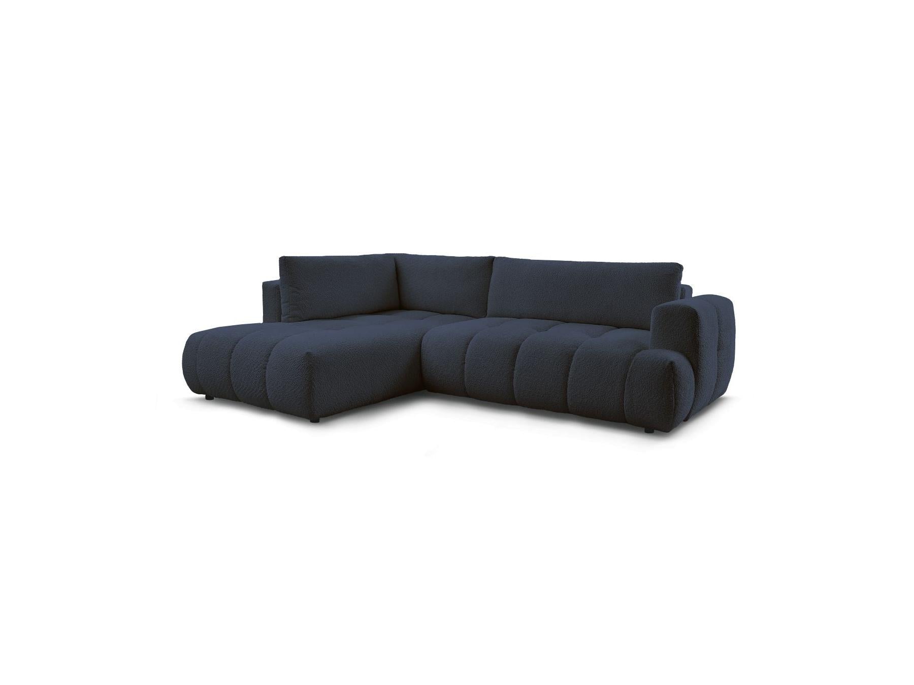 Fuji - Canapé D'Angle L Convertible - Tissu Bouclette - Angle Gauche