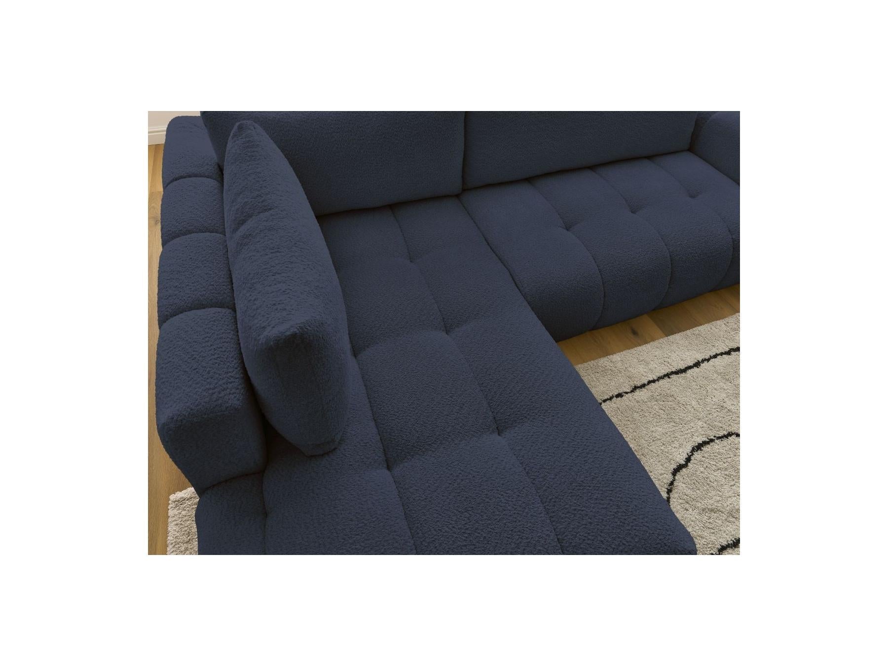 Fuji - Canapé D'Angle L Convertible - Tissu Bouclette - Angle Gauche
