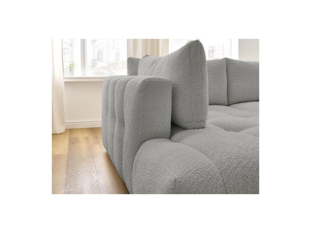 Fuji - Canapé D'Angle L Convertible - Tissu Bouclette - Angle Gauche