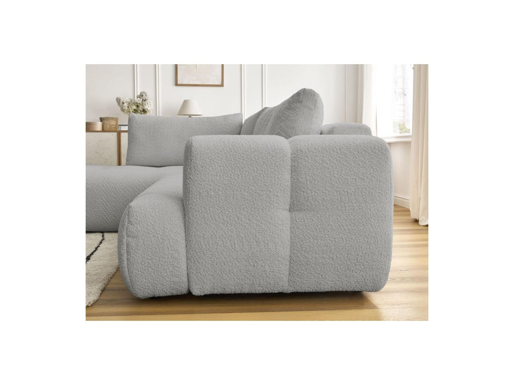 Fuji - Canapé D'Angle L Convertible - Tissu Bouclette - Angle Gauche
