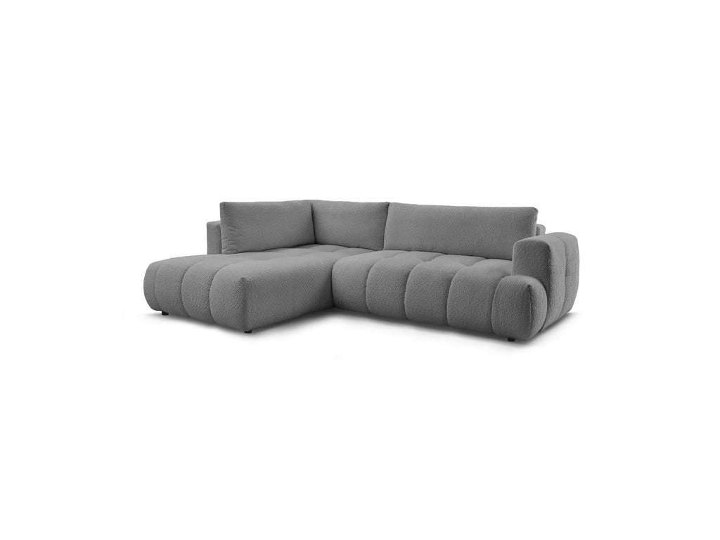 Fuji - Canapé D'Angle L Convertible - Tissu Bouclette - Angle Gauche