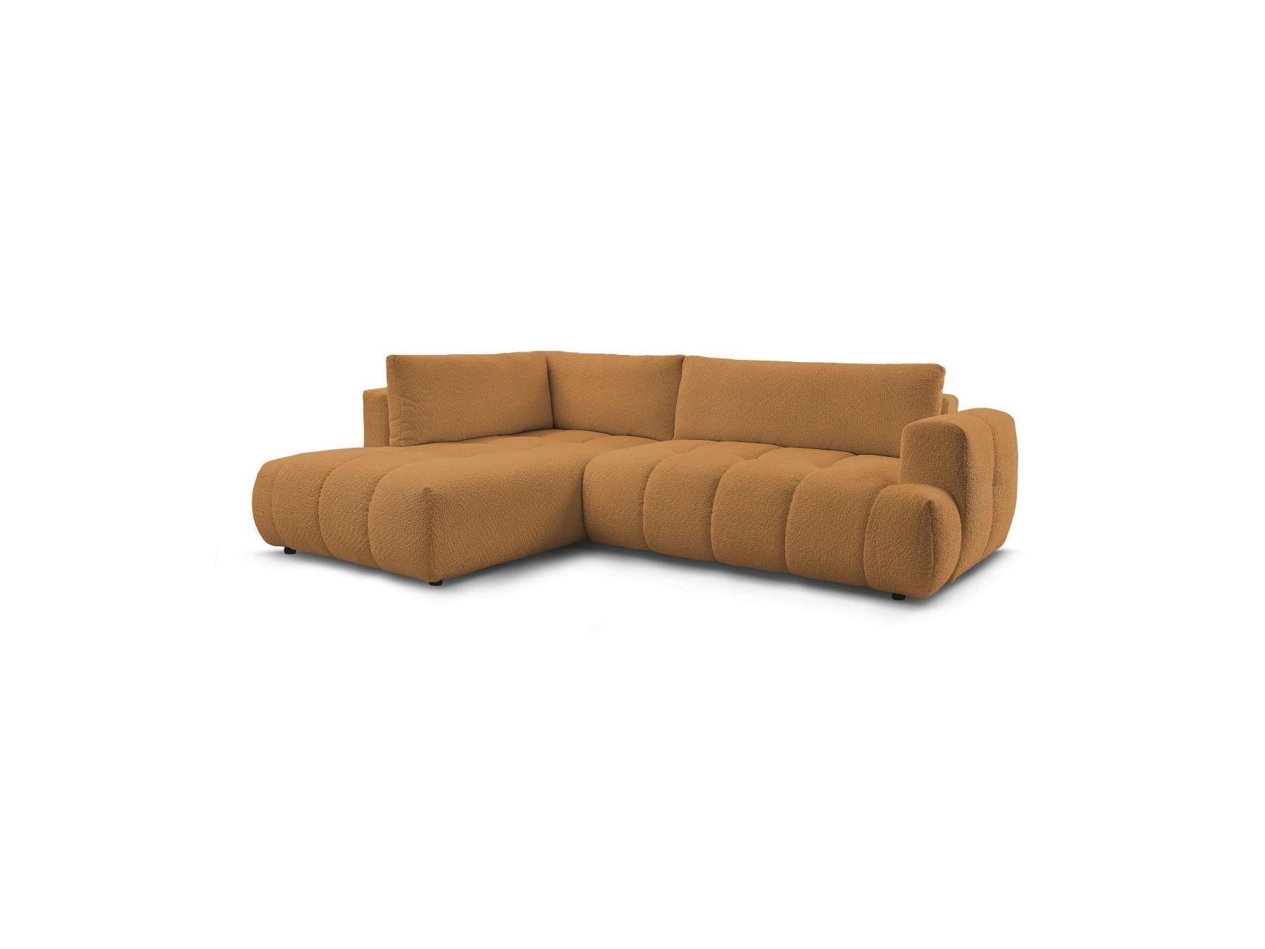 Fuji - Canapé D'Angle L Convertible - Tissu Bouclette - Angle Gauche
