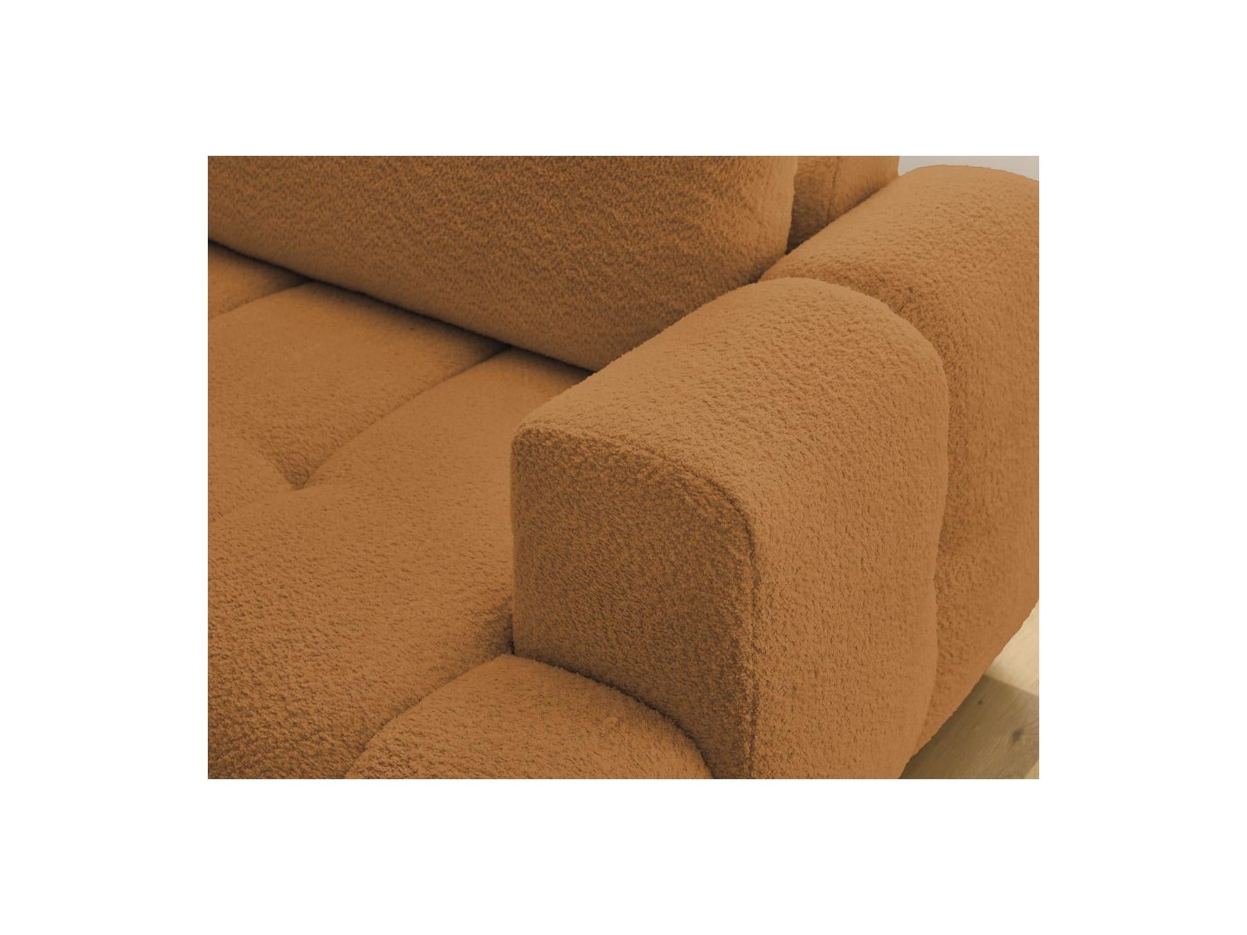 Fuji - Canapé D'Angle L Convertible - Tissu Bouclette - Angle Gauche