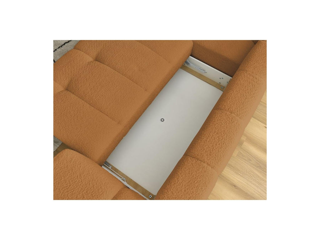 Fuji - Canapé D'Angle L Convertible - Tissu Bouclette - Angle Gauche
