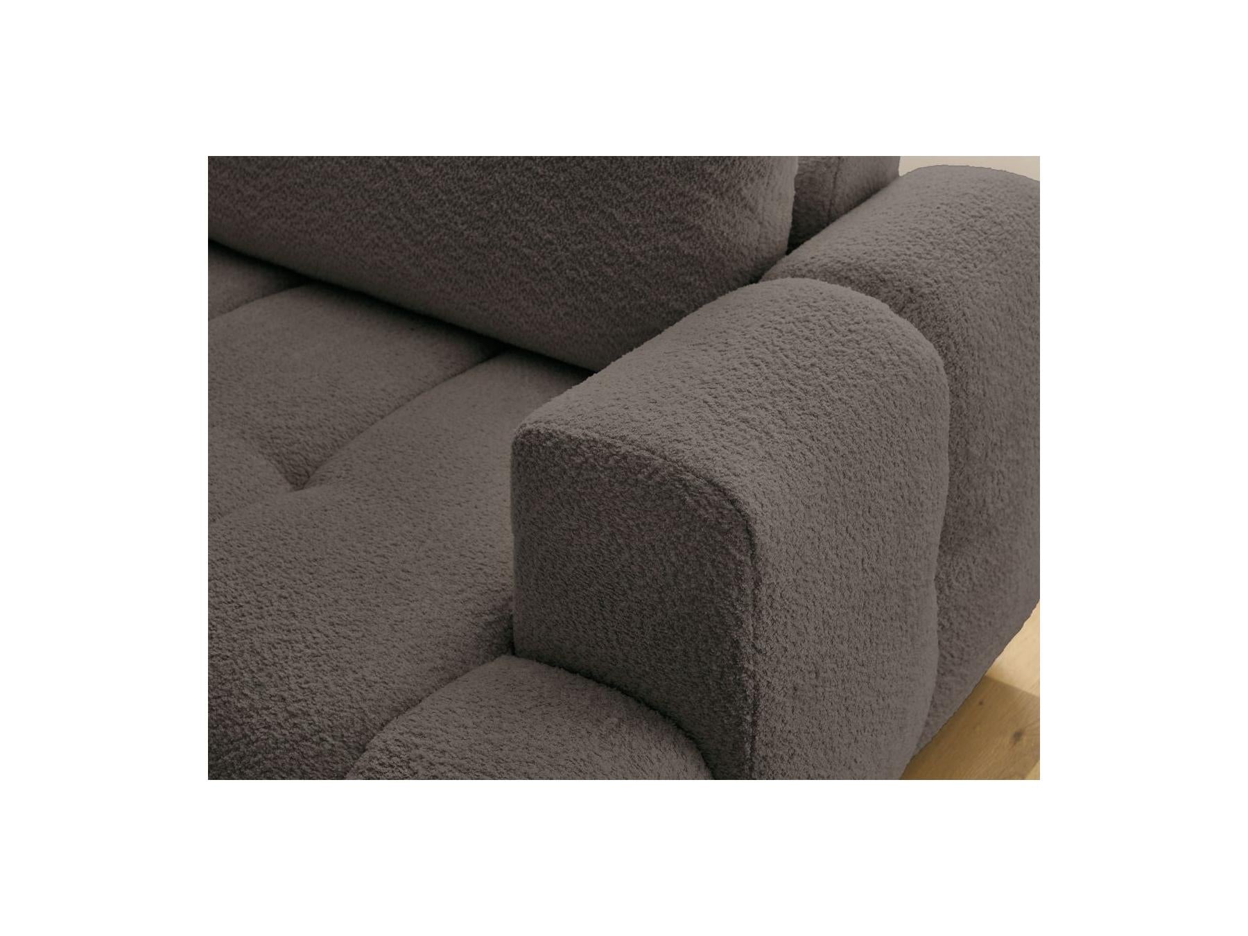Fuji - Canapé D'Angle L Convertible - Tissu Bouclette - Angle Gauche