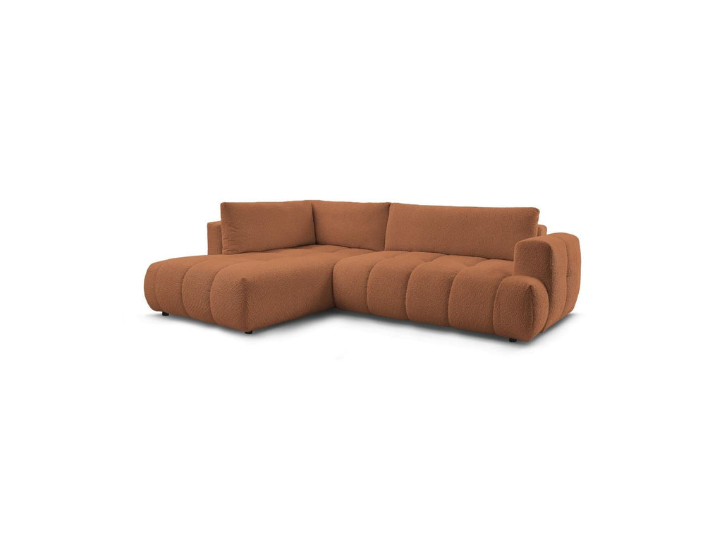 Fuji - Canapé D'Angle L Convertible - Tissu Bouclette - Angle Gauche