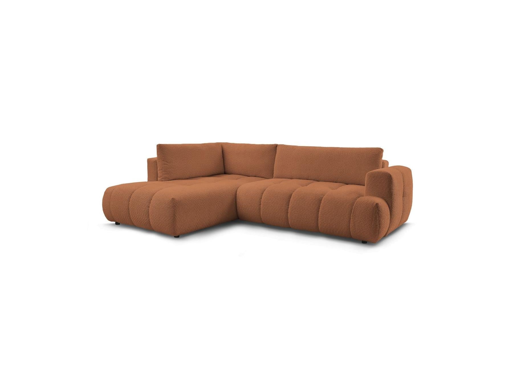 Fuji - Canapé D'Angle L Convertible - Tissu Bouclette - Angle Gauche
