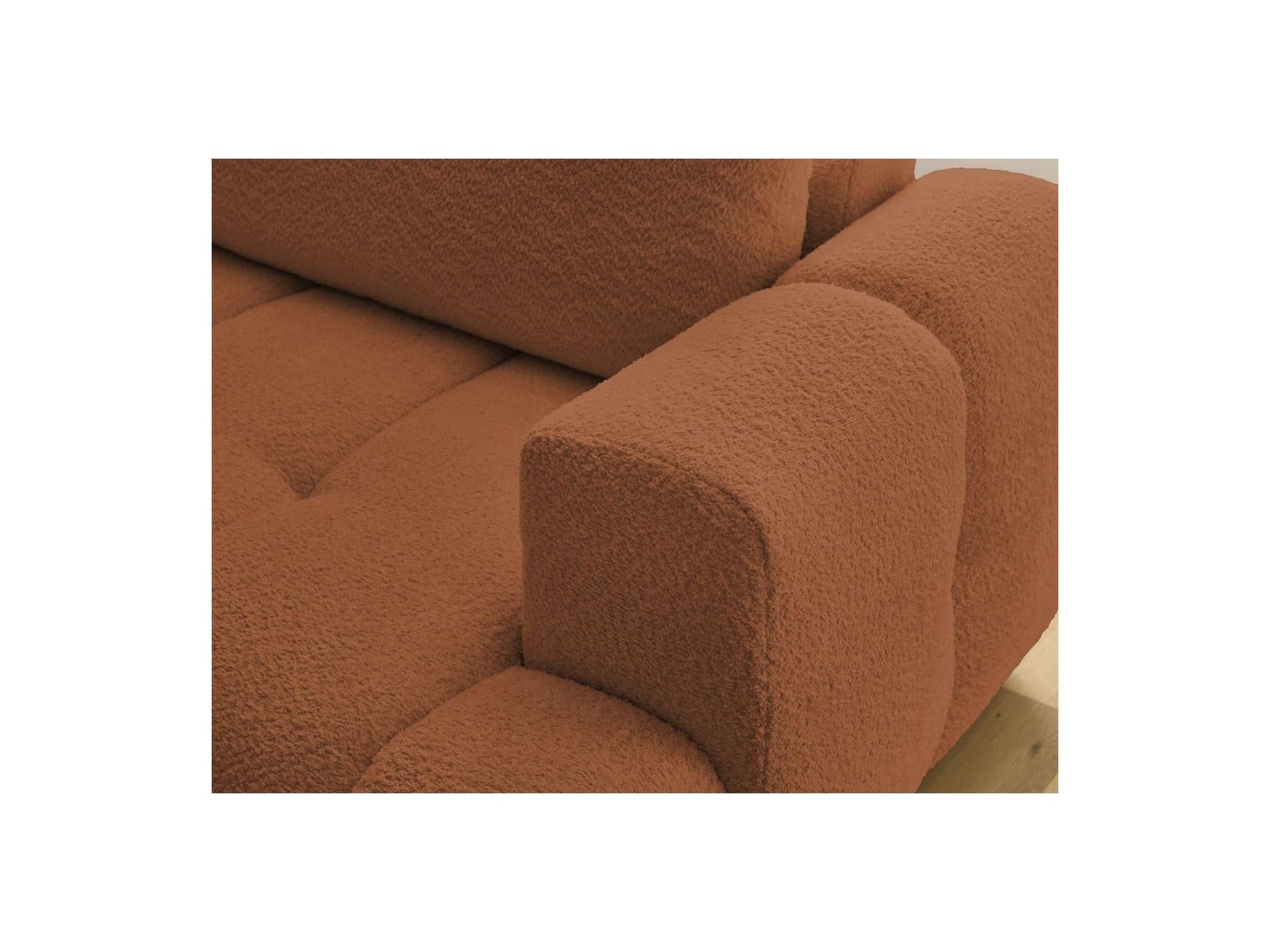 Fuji - Canapé D'Angle L Convertible - Tissu Bouclette - Angle Gauche