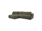 Fuji - Canapé D'Angle L Convertible - Tissu Bouclette - Angle Gauche