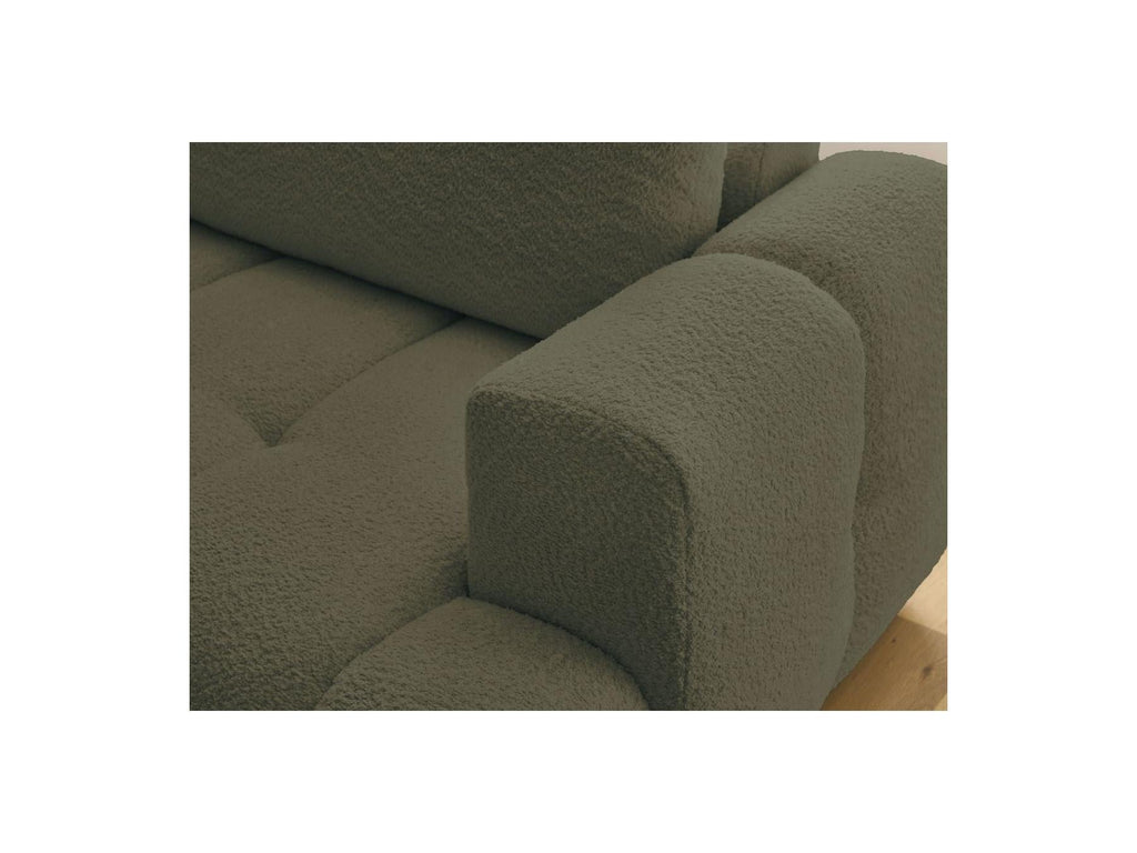 Fuji - Canapé D'Angle L Convertible - Tissu Bouclette - Angle Gauche