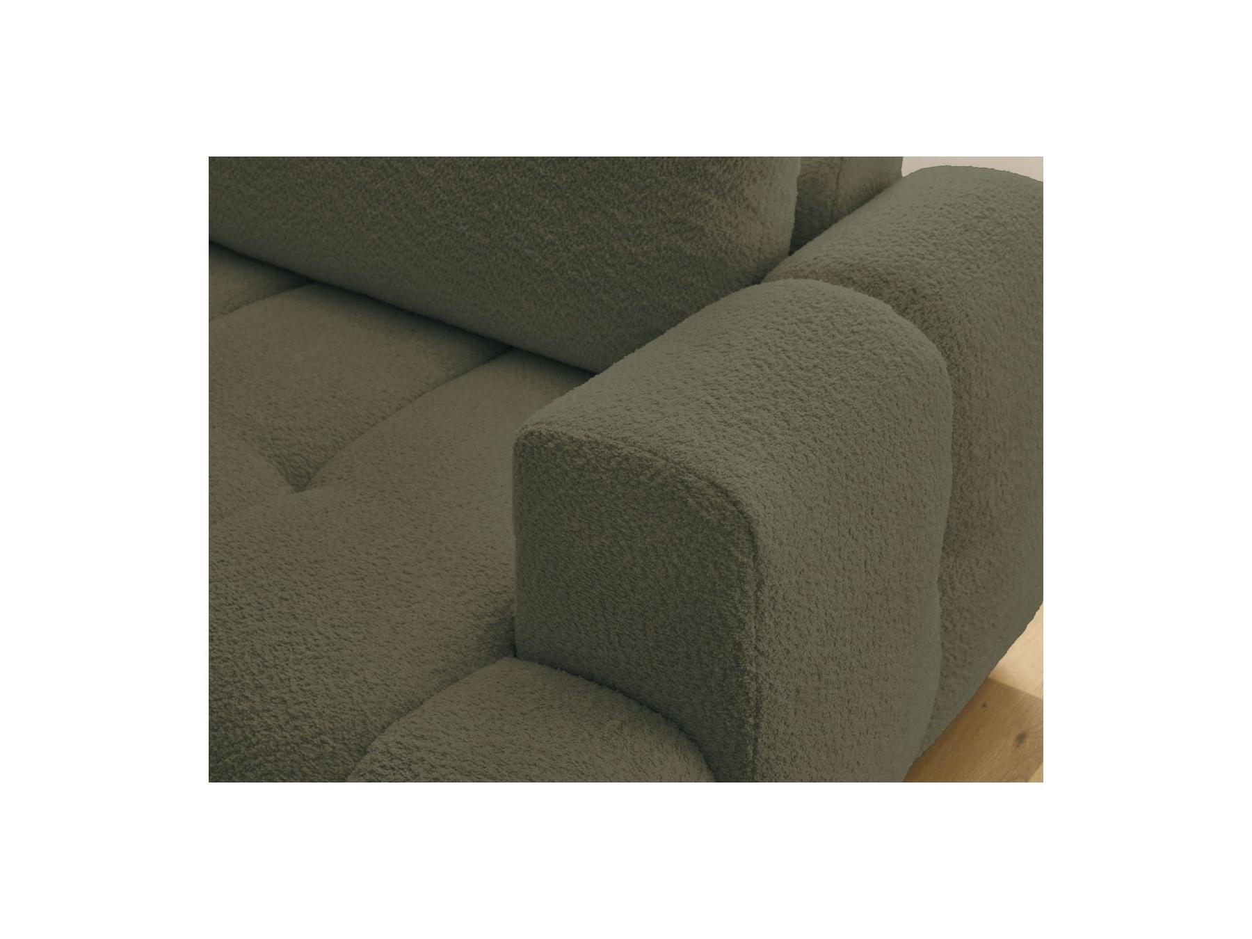 Fuji - Canapé D'Angle L Convertible - Tissu Bouclette - Angle Gauche