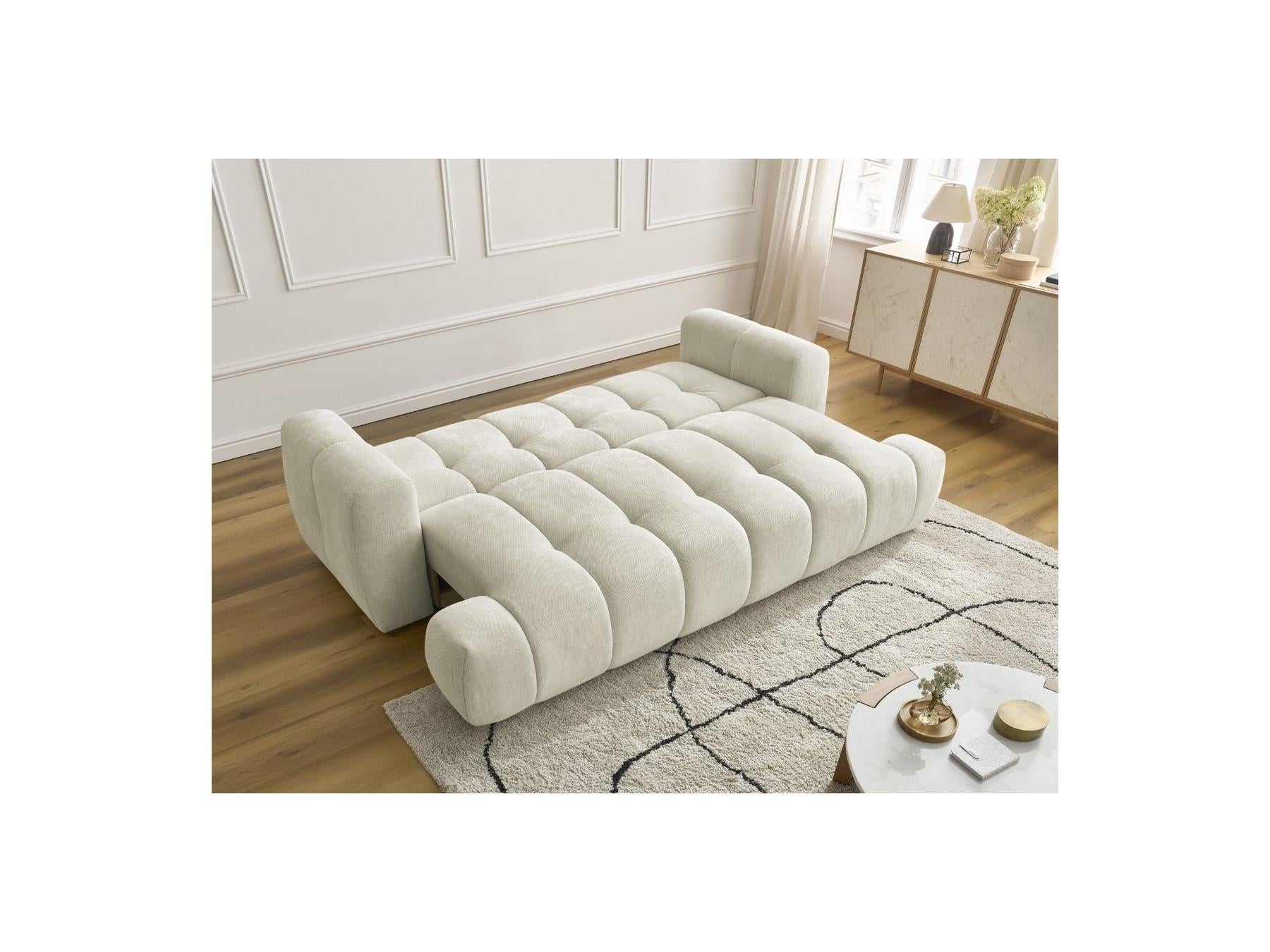 Fuji - Canapé Droit Convertible 3 Places - Tissu Lisse