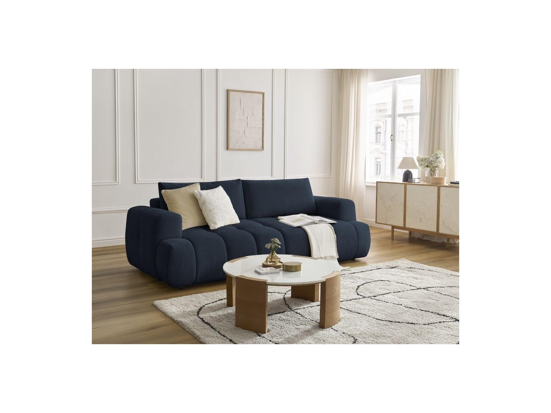 Fuji - Canapé Droit Convertible 3 Places - Tissu Lisse