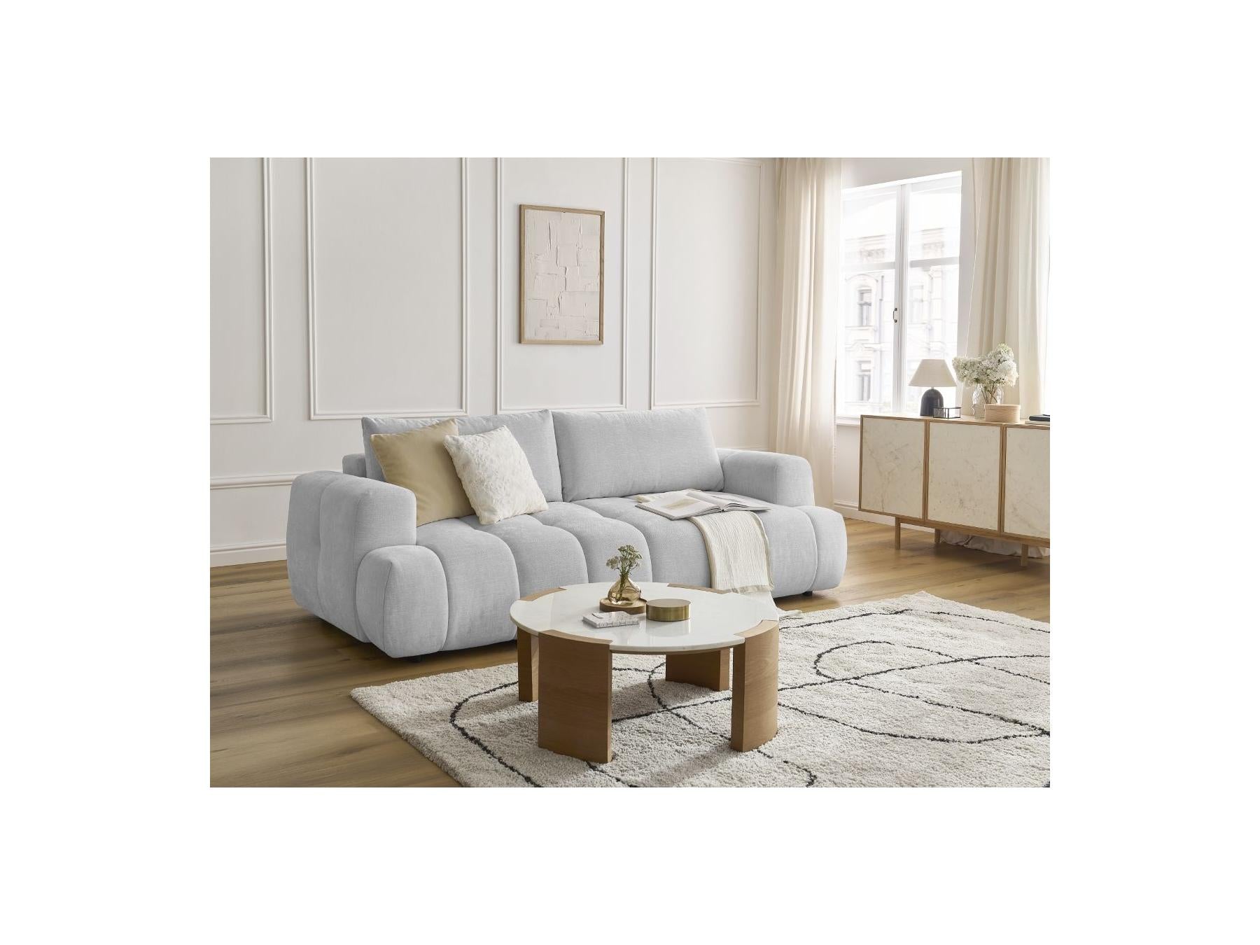 Fuji - Canapé Droit Convertible 3 Places - Tissu Lisse