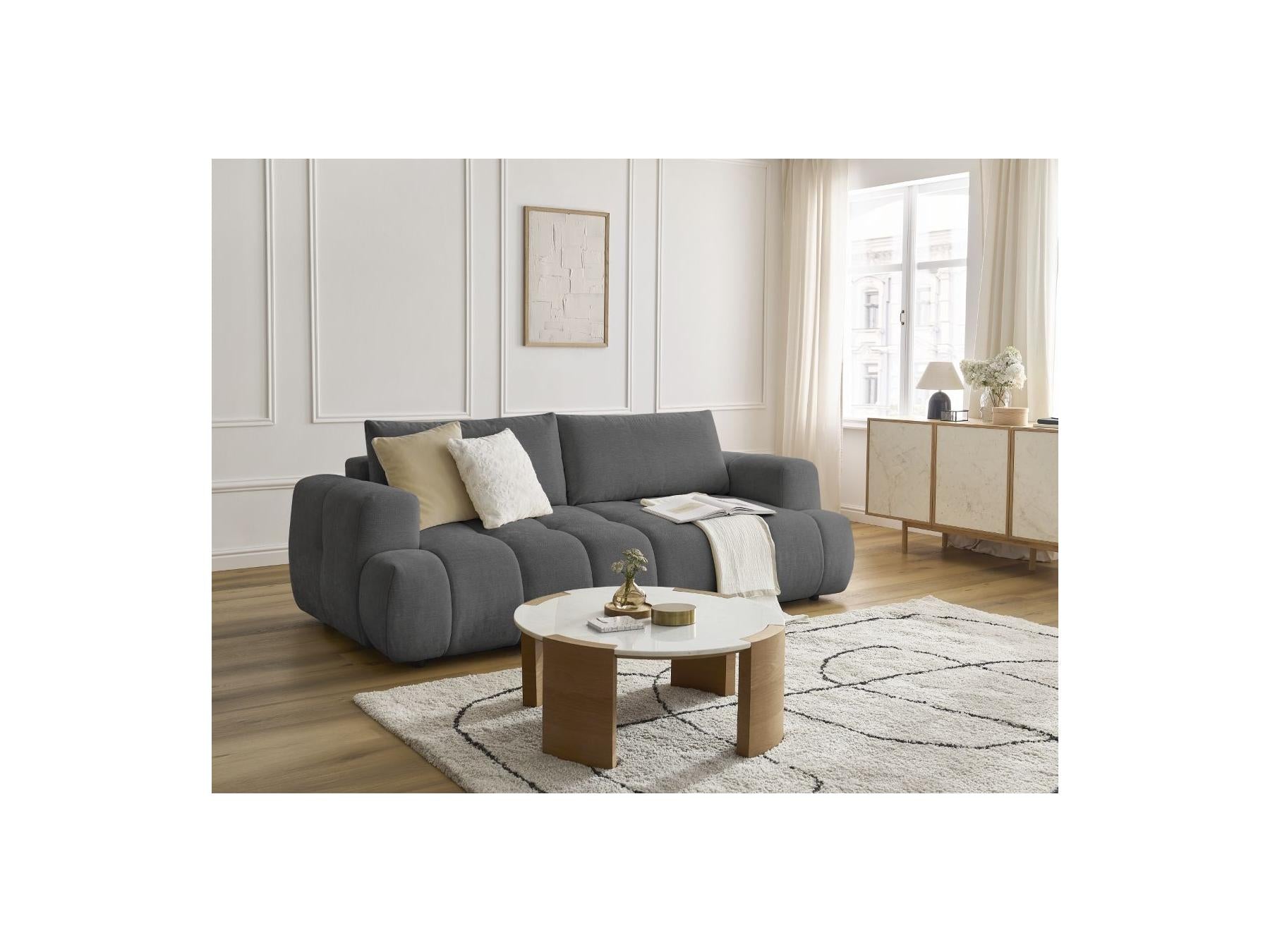 Fuji - Canapé Droit Convertible 3 Places - Tissu Lisse