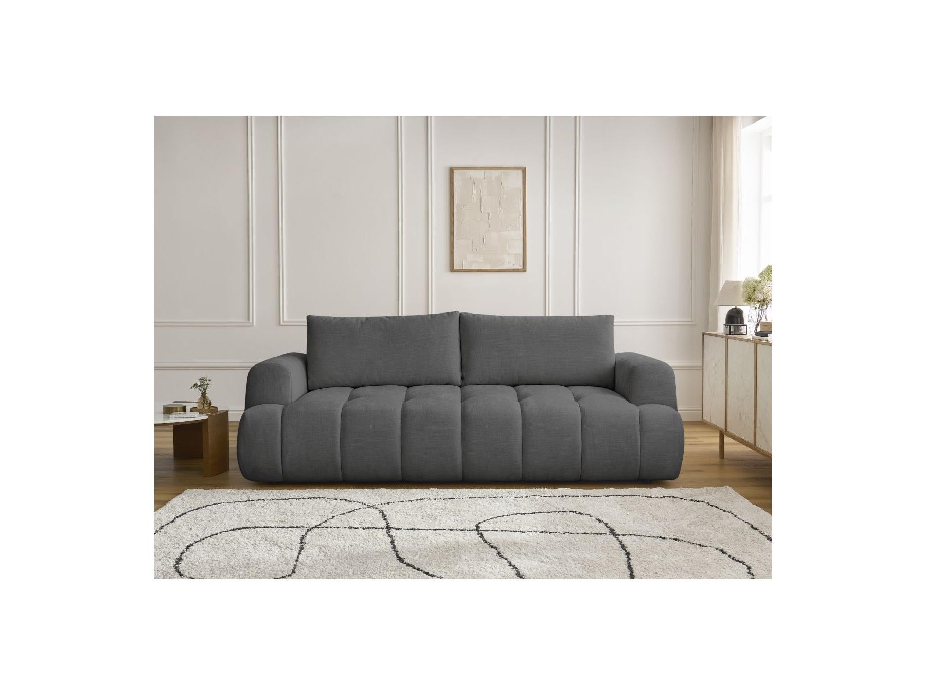 Fuji - Canapé Droit Convertible 3 Places - Tissu Lisse