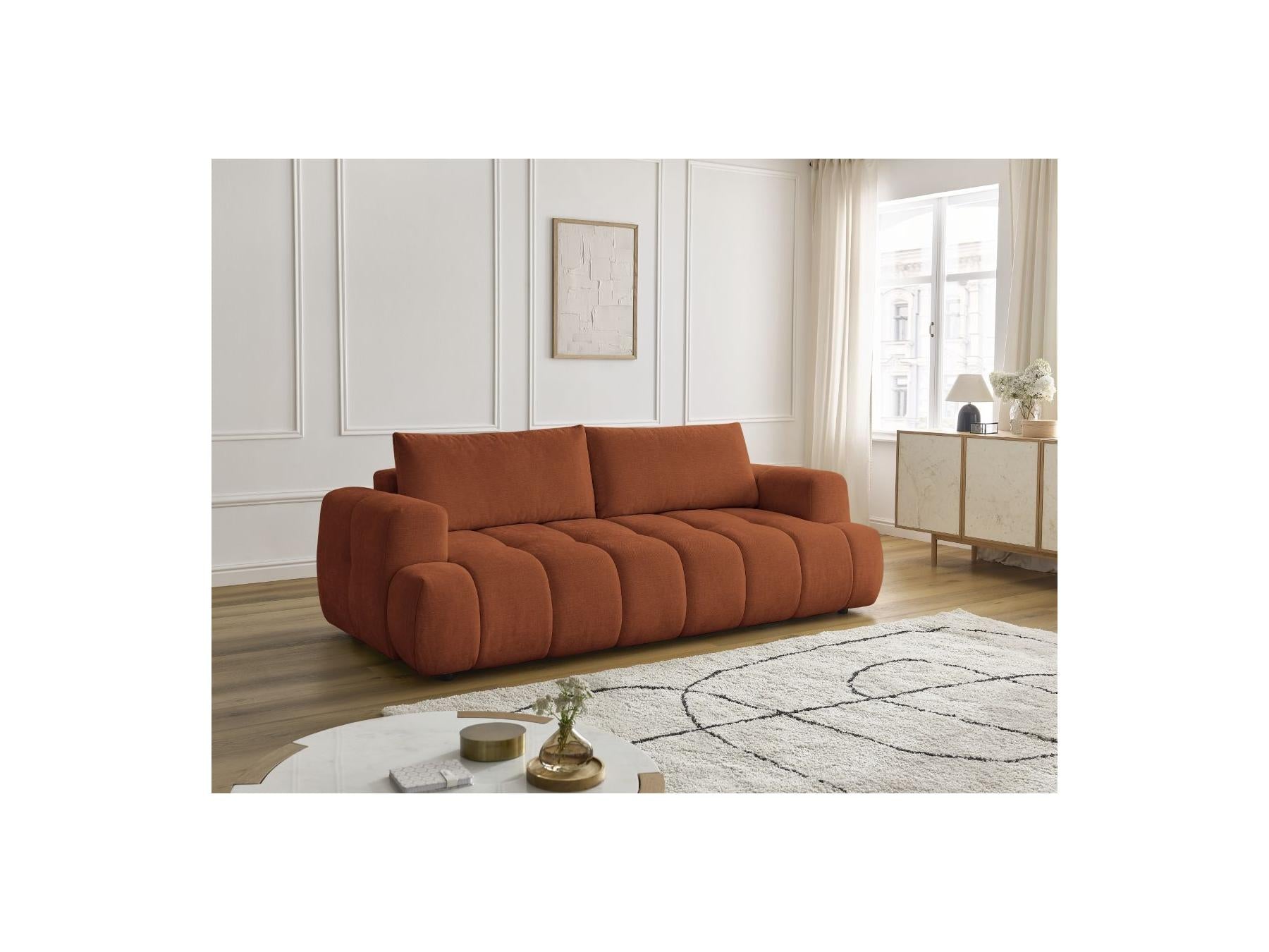 Fuji - Canapé Droit Convertible 3 Places - Tissu Lisse