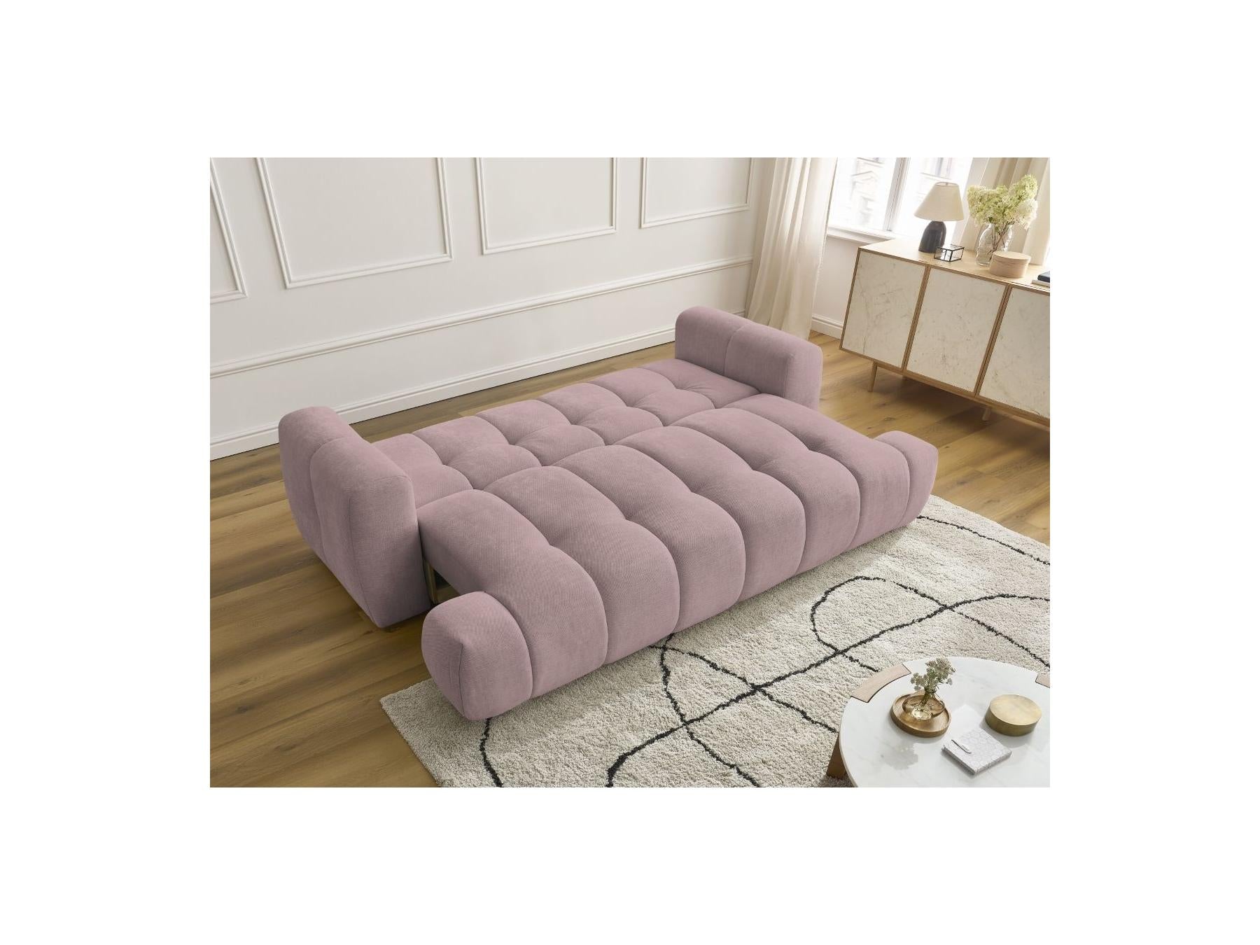 Fuji - Canapé Droit Convertible 3 Places - Tissu Lisse