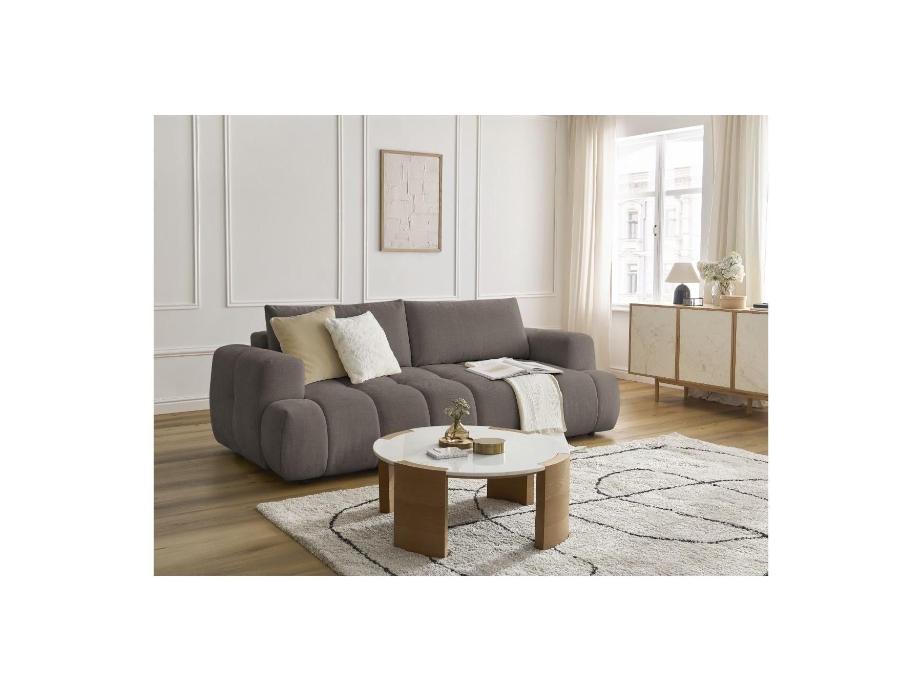 Fuji - Canapé Droit Convertible 3 Places - Tissu Lisse