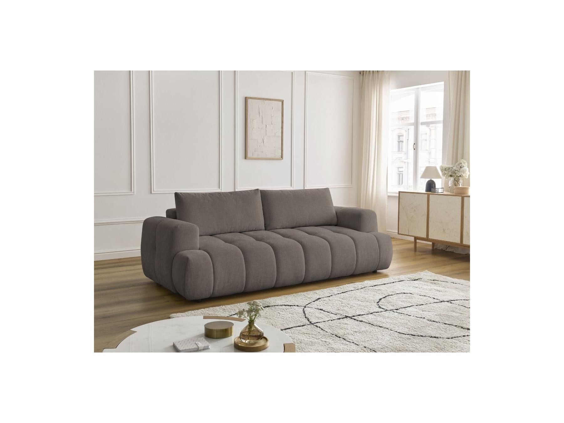 Fuji - Canapé Droit Convertible 3 Places - Tissu Lisse