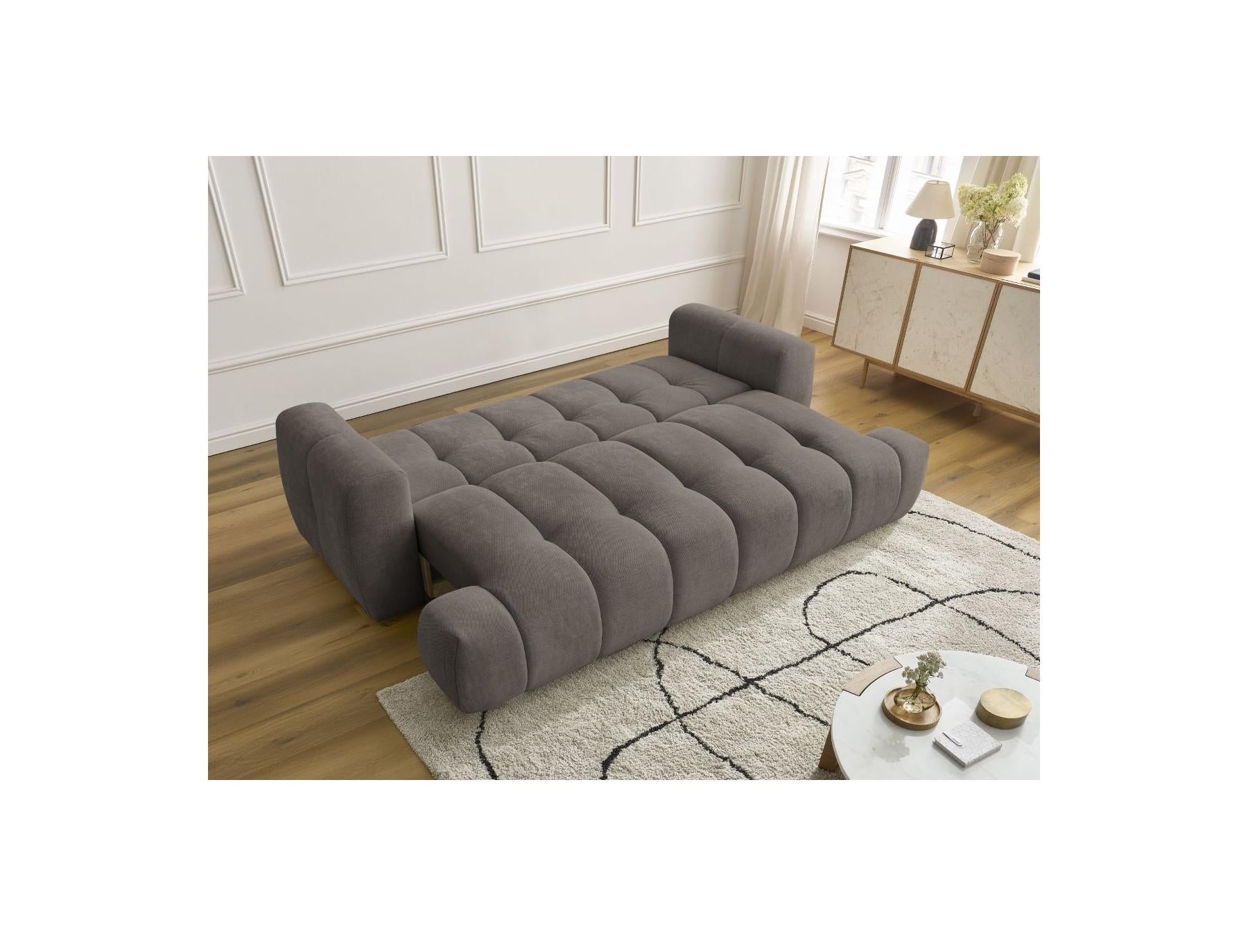 Fuji - Canapé Droit Convertible 3 Places - Tissu Lisse