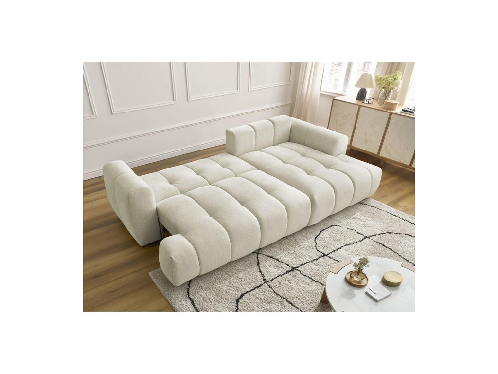 Fuji - Canapé D'Angle Convertible - Tissu Lisse - Angle Droit
