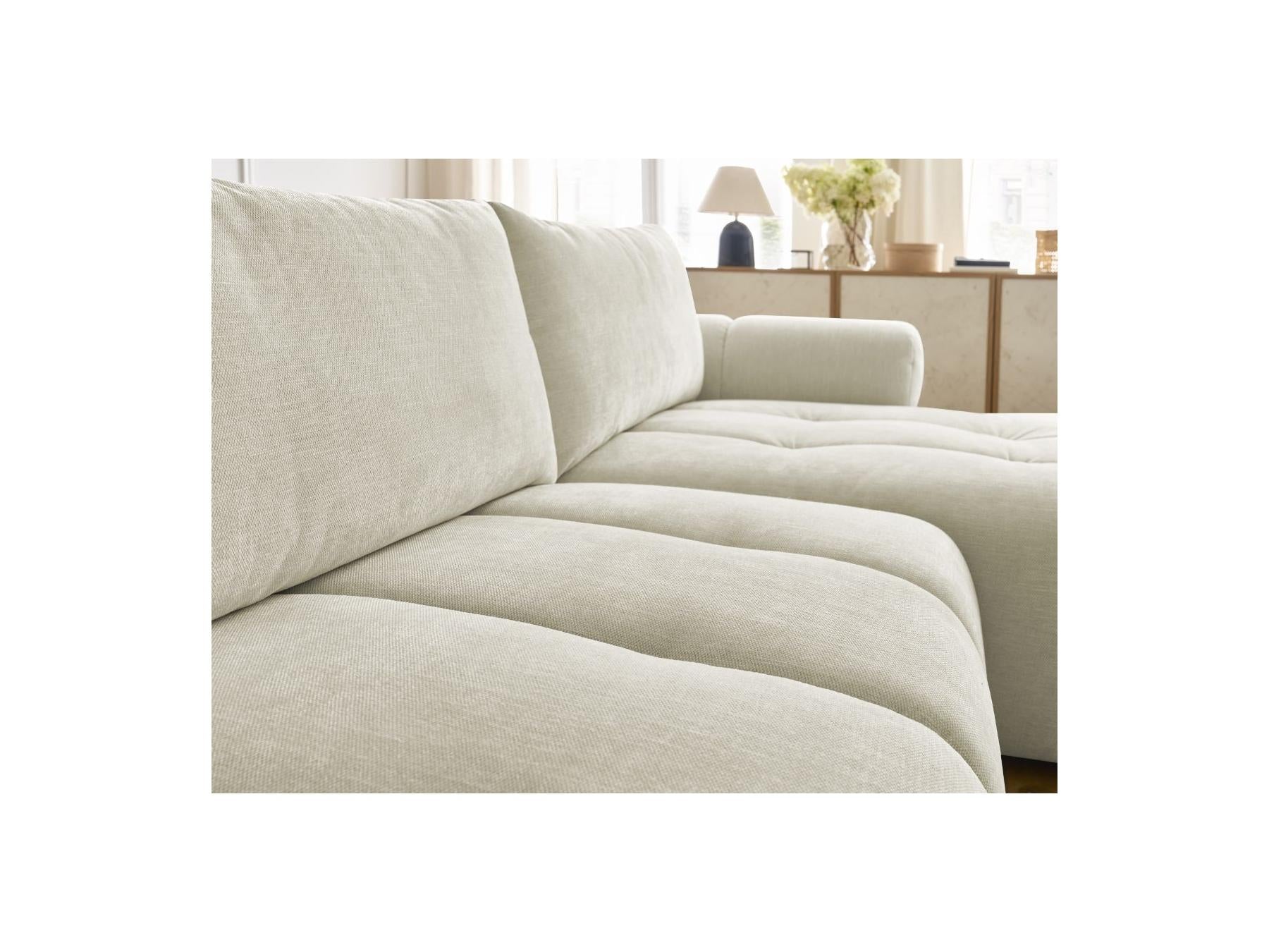 Fuji - Canapé D'Angle Convertible - Tissu Lisse - Angle Droit