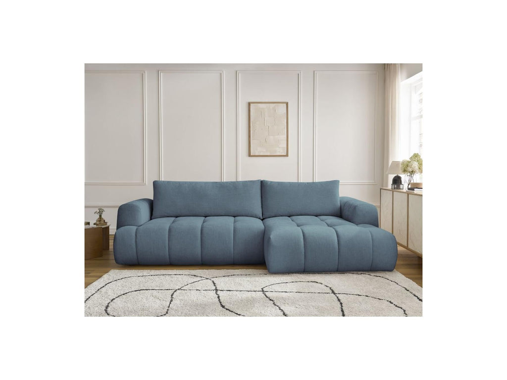 Fuji - Canapé D'Angle Convertible - Tissu Lisse - Angle Droit