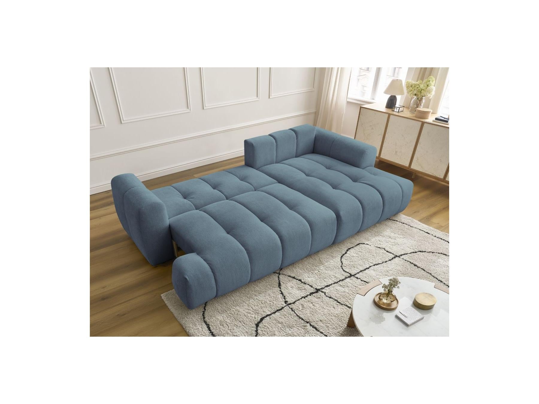 Fuji - Canapé D'Angle Convertible - Tissu Lisse - Angle Droit
