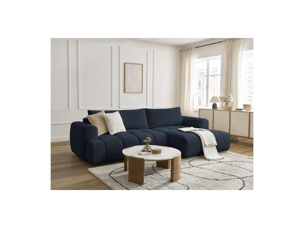 Fuji - Canapé D'Angle Convertible - Tissu Lisse - Angle Droit
