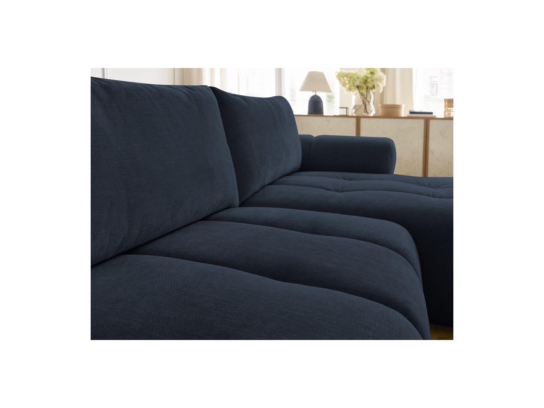 Fuji - Canapé D'Angle Convertible - Tissu Lisse - Angle Droit