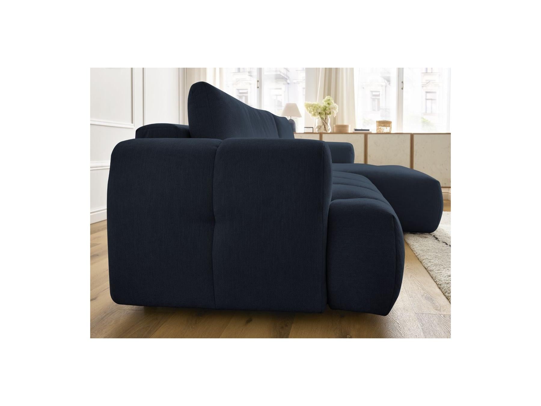 Fuji - Canapé D'Angle Convertible - Tissu Lisse - Angle Droit