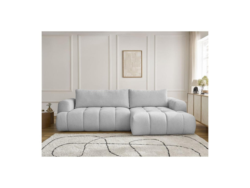 Fuji - Canapé D'Angle Convertible - Tissu Lisse - Angle Droit