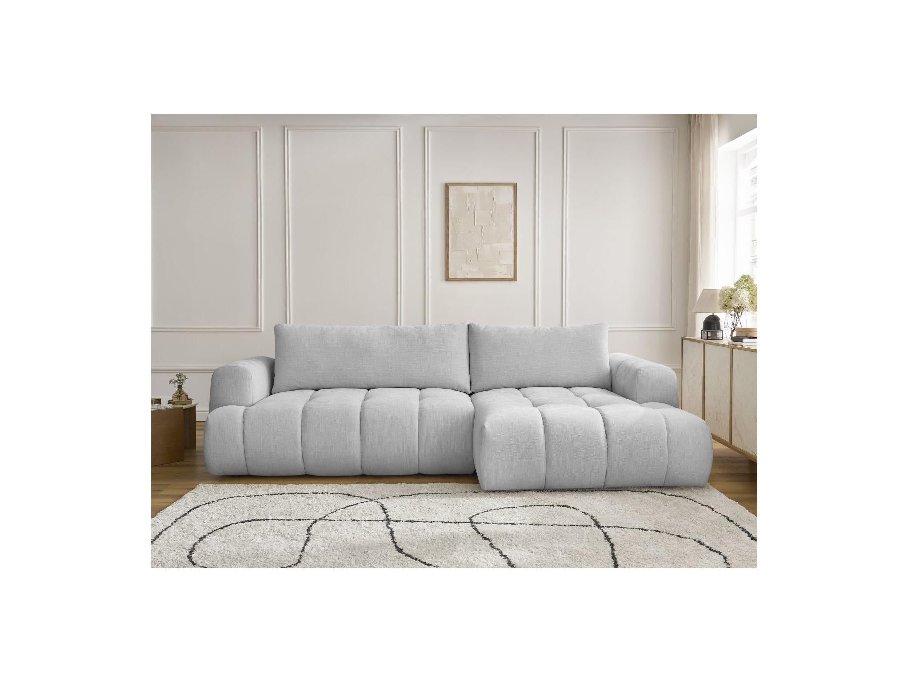 Fuji - Canapé D'Angle Convertible - Tissu Lisse - Angle Droit