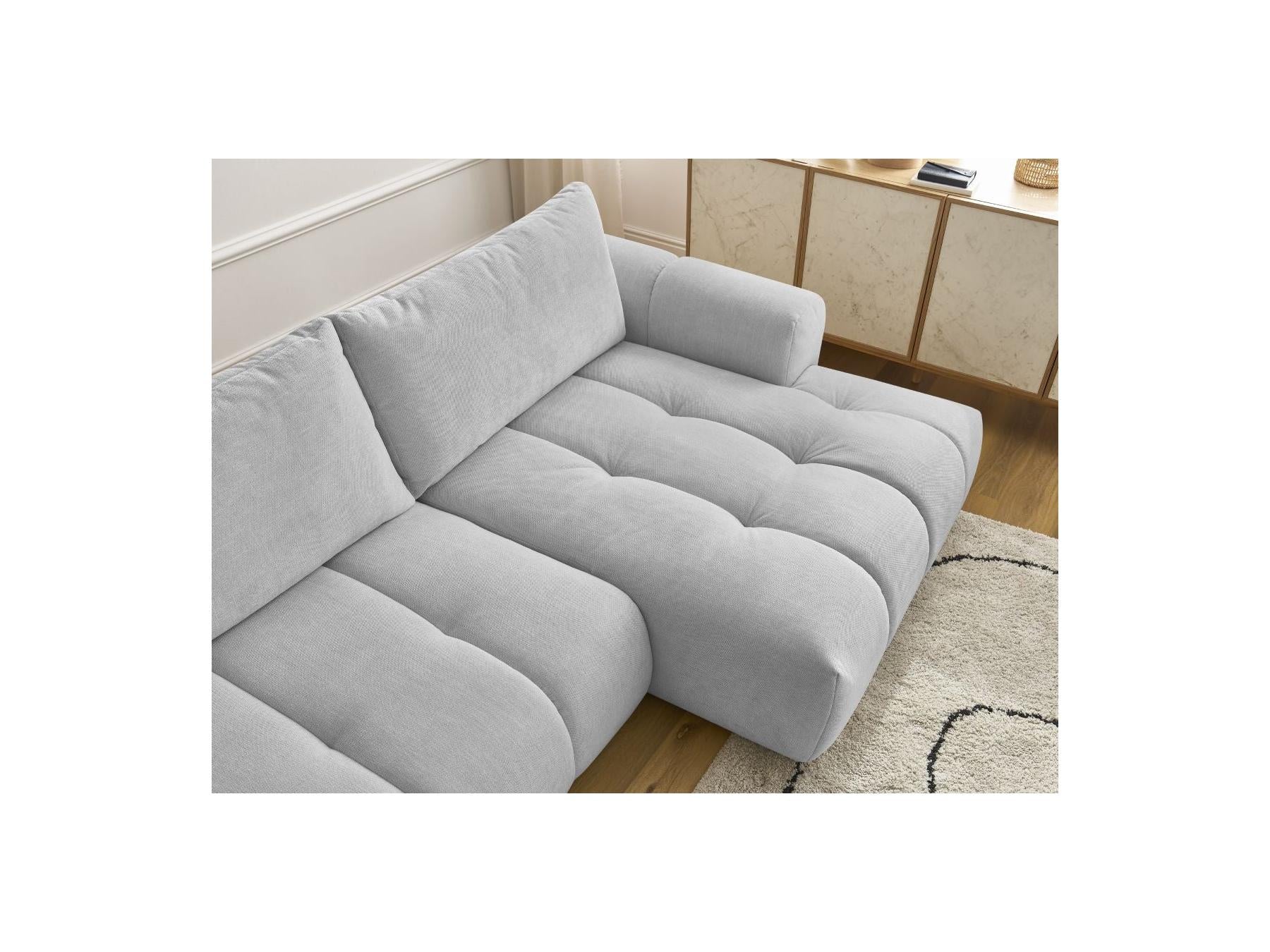 Fuji - Canapé D'Angle Convertible - Tissu Lisse - Angle Droit