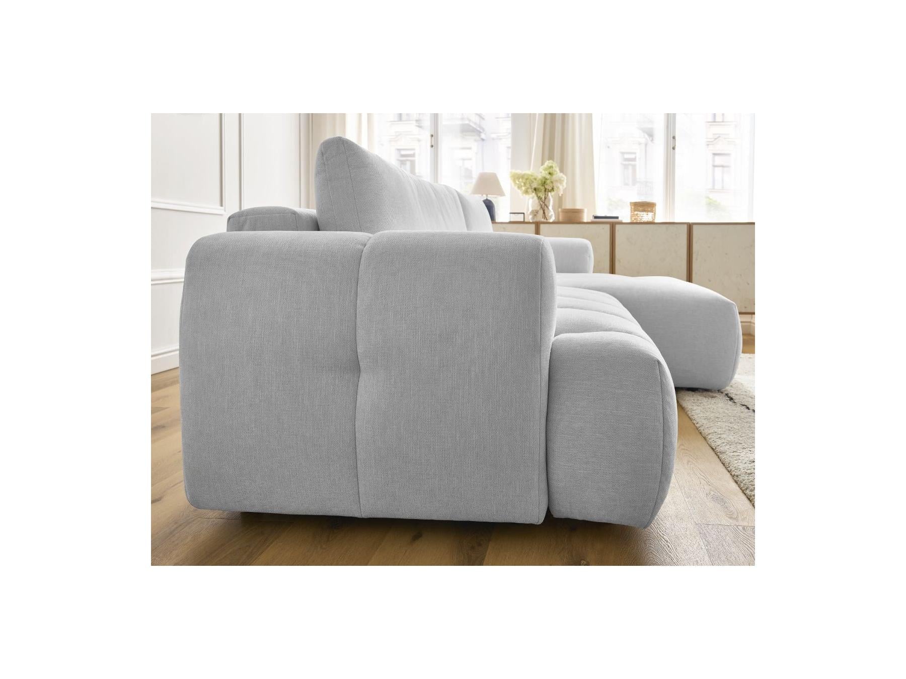 Fuji - Canapé D'Angle Convertible - Tissu Lisse - Angle Droit