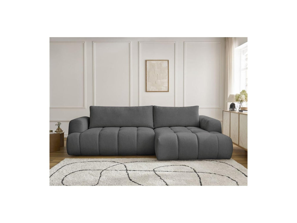 Fuji - Canapé D'Angle Convertible - Tissu Lisse - Angle Droit