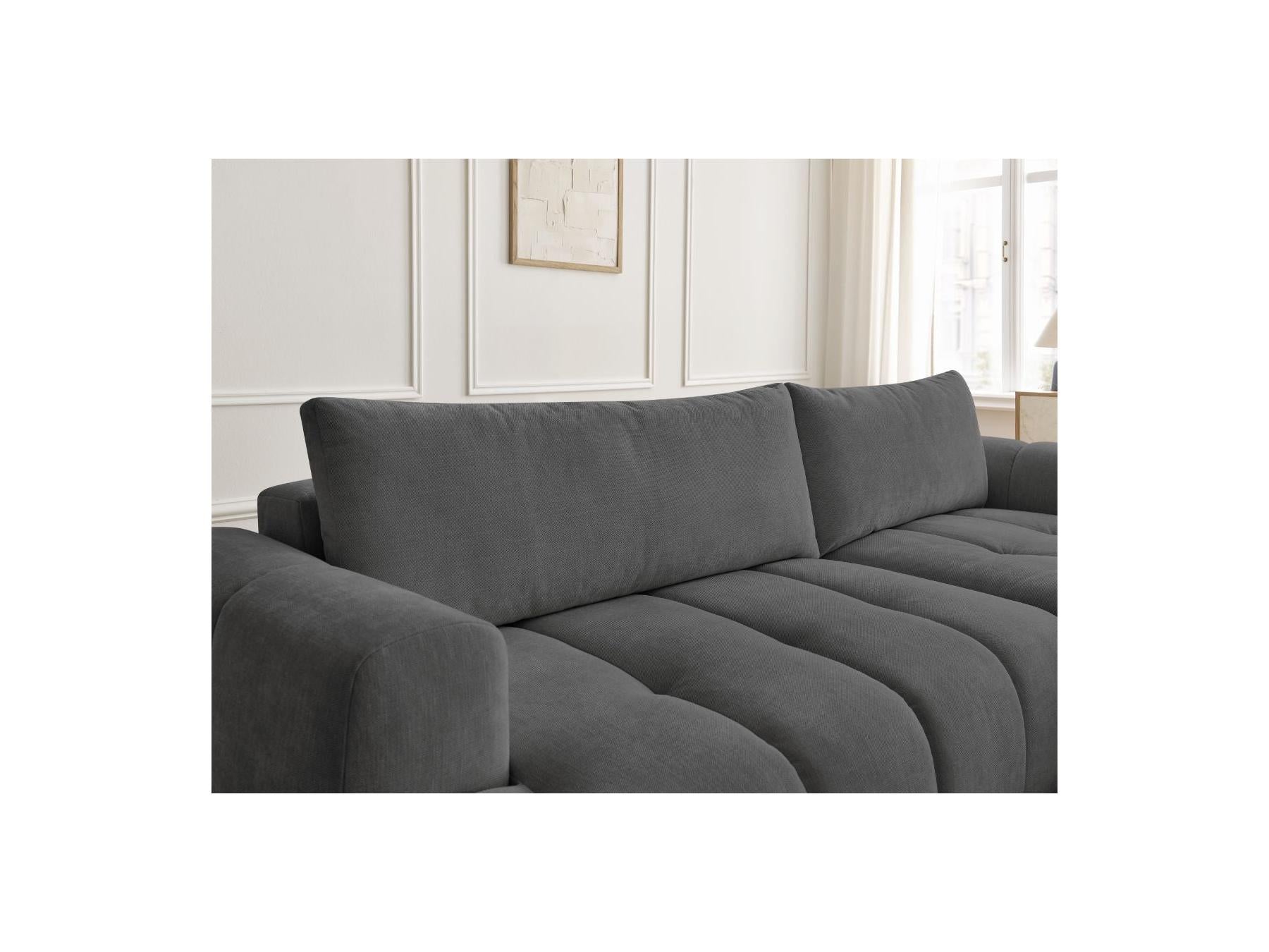 Fuji - Canapé D'Angle Convertible - Tissu Lisse - Angle Droit