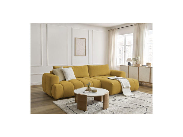 Fuji - Canapé D'Angle Convertible - Tissu Lisse - Angle Droit