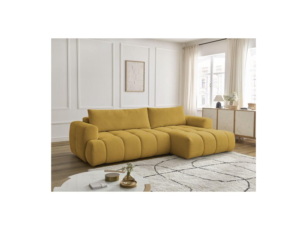 Fuji - Canapé D'Angle Convertible - Tissu Lisse - Angle Droit