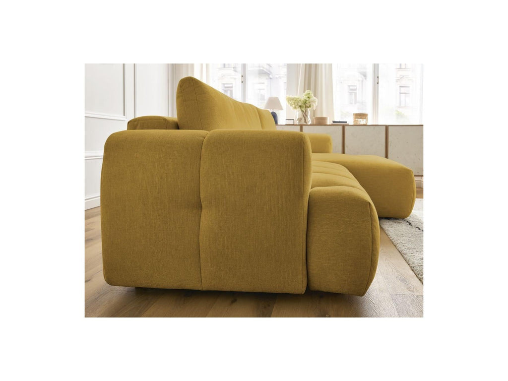 Fuji - Canapé D'Angle Convertible - Tissu Lisse - Angle Droit