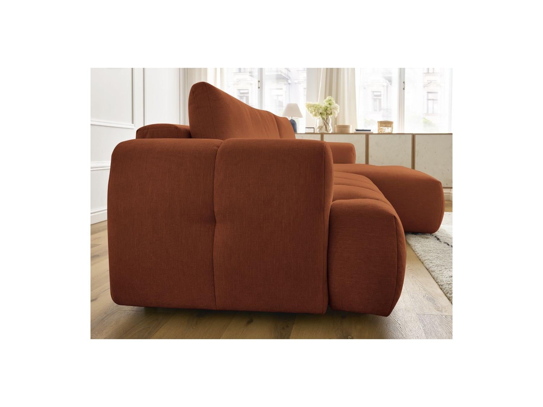 Fuji - Canapé D'Angle Convertible - Tissu Lisse - Angle Droit