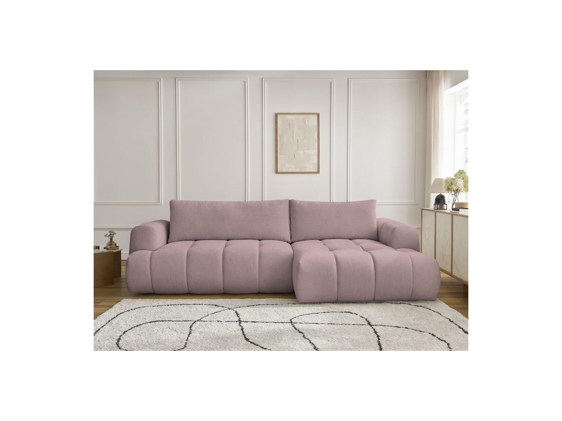 Fuji - Canapé D'Angle Convertible - Tissu Lisse - Angle Droit