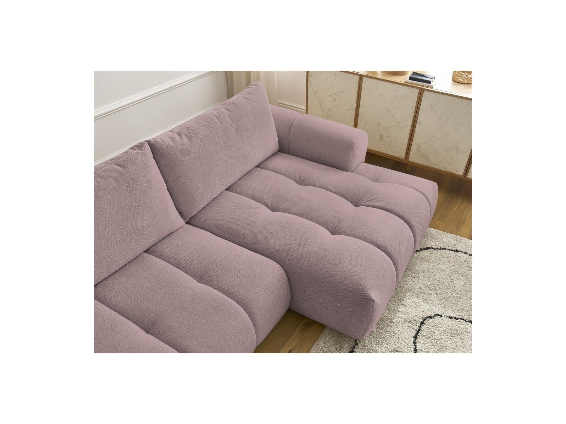 Fuji - Canapé D'Angle Convertible - Tissu Lisse - Angle Droit
